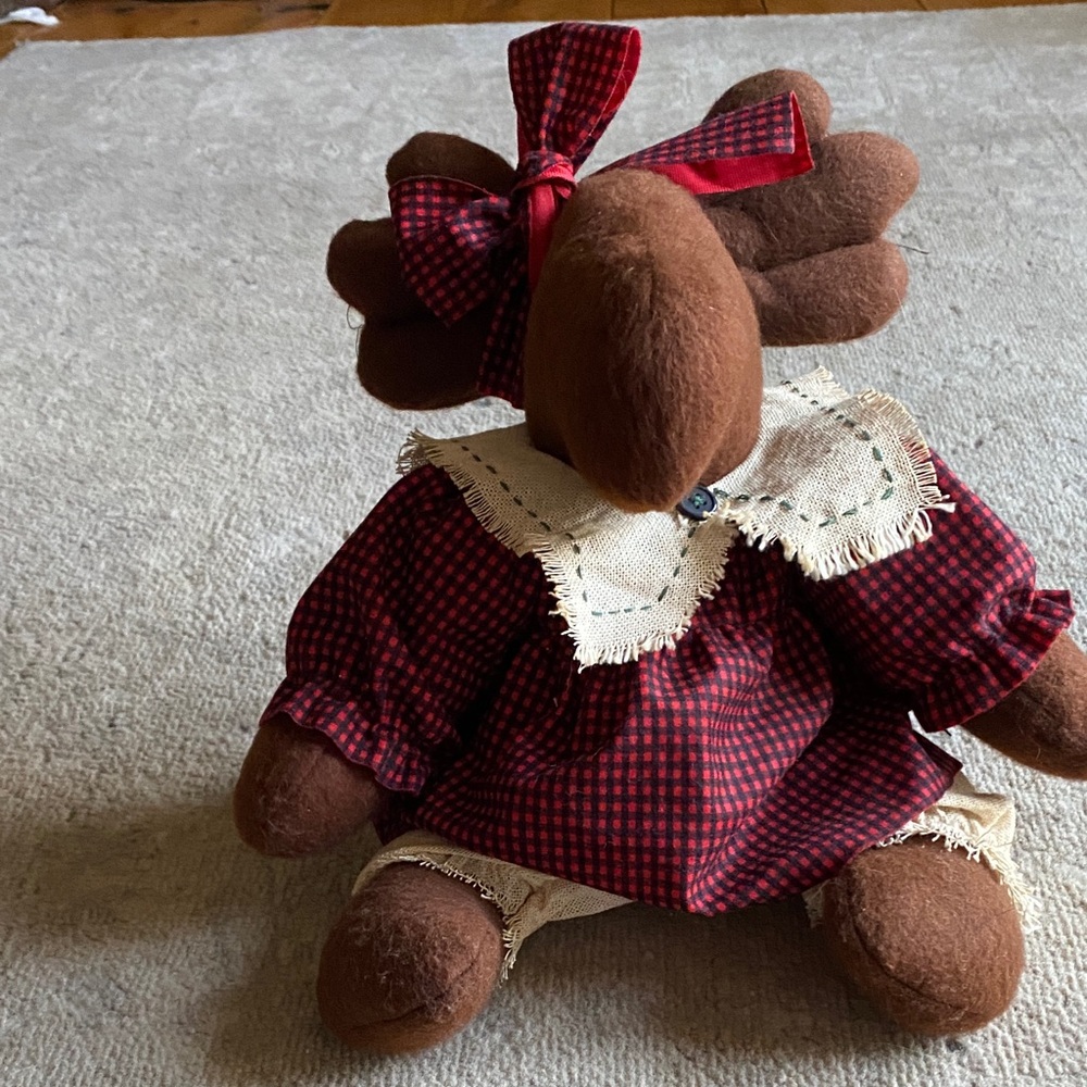 18” tall hand made plush country moose